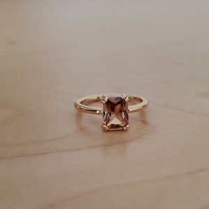 Gold-Tone Ring with Emerald Cut
